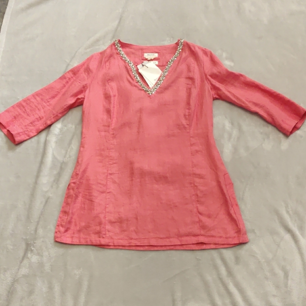 Malvin -Hamburg bling tunic -L - Coral